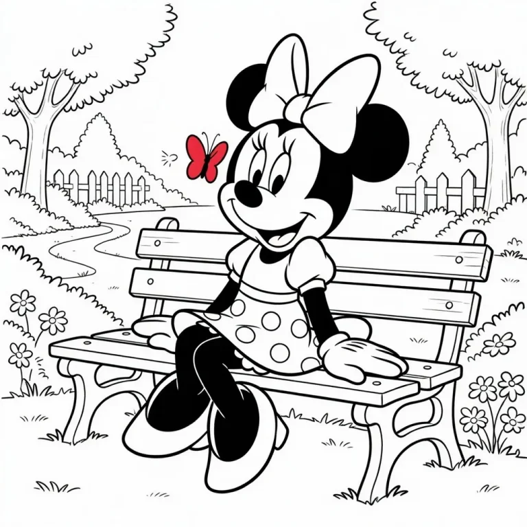 Minnie Coloring Page – Adorable Fun for Kids