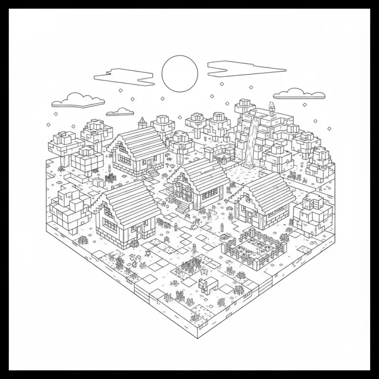Minecraft World Coloring Pages – Explore and Build Your Imagination