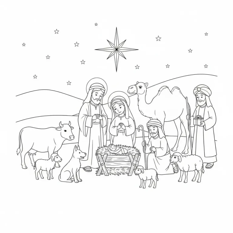 Nativity Coloring Pages Celebrate Peace, Faith, and Holiday Creativity