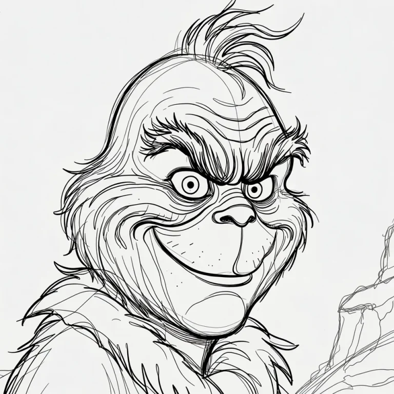 Grinch Smiling Coloring Pages: Fun and Festive for Kids
