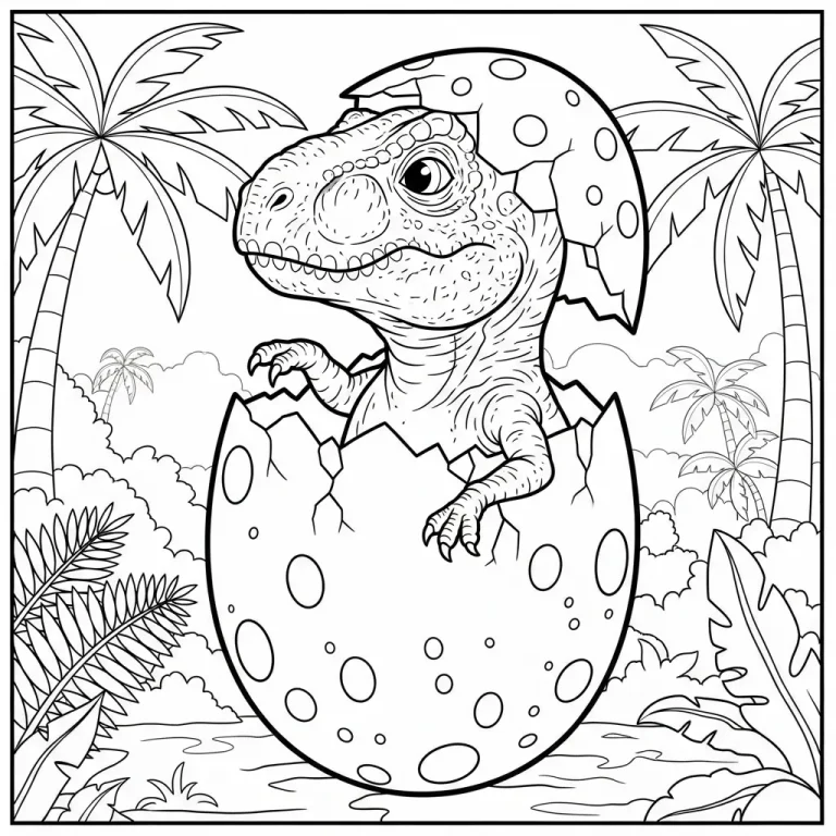 Mighty T-Rex Coloring Pages – Prehistoric Fun for Kids