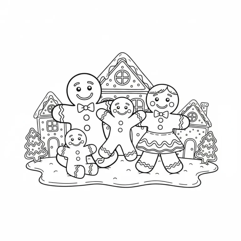 Gingerbread Coloring Page: Sweet and Creative Holiday Fun