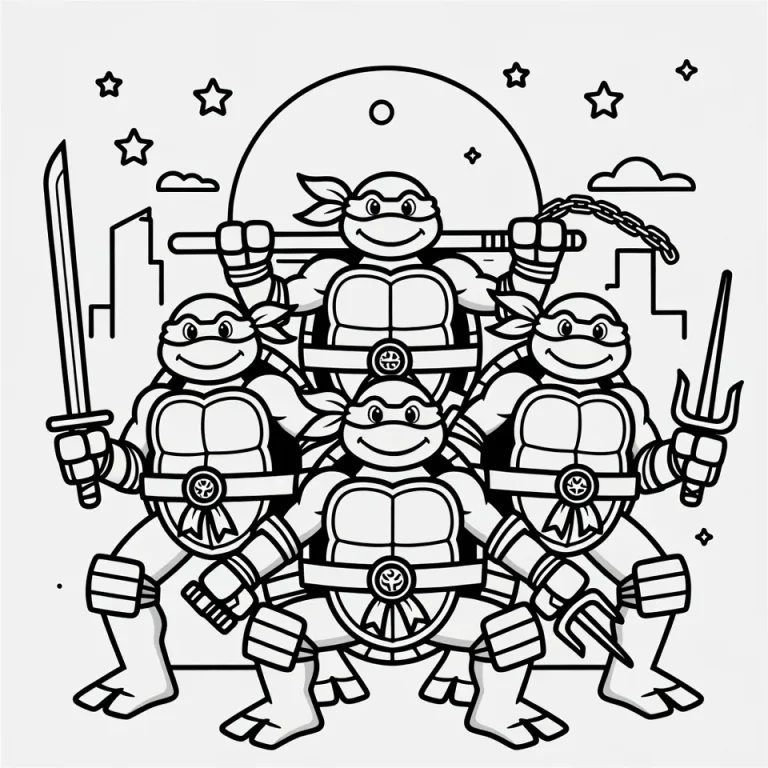 Ninja Turtle Coloring Pages – Free Printable Action Designs for Kids & Fans
